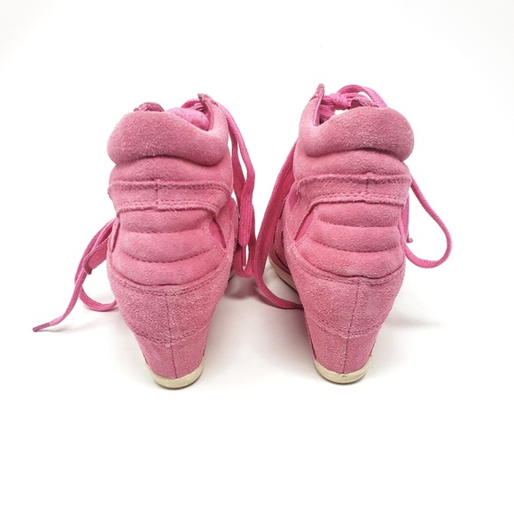 Ash | Bowie Pink Suede Wedge Lace Sneakers Size 39 - Picture 5 of 8